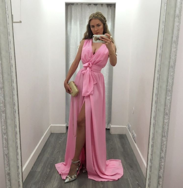 Розовое платье в пол "Виола" 25 цветов, размеры 40-54