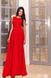 Красное струящееся вечернее платье с гипюром "Милена" 20 цветов, размеры 40-60