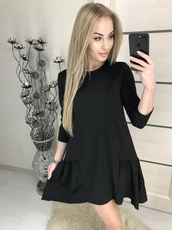 Маленьке чорне плаття з кишенями "Соло" 20 кольорів, розміри 40-60