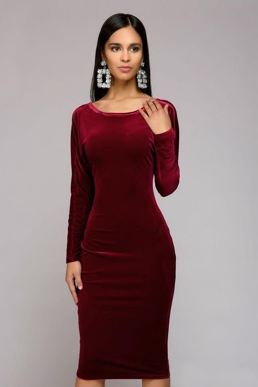 Бордове коротке оксамитове плаття "Лола" 20 кольорів, розміри 40-60