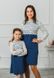 Мереживні сині сукні family look для мами і доньки, 25 кольорів, розміри 24-60