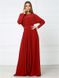 Червоне вечірнє плаття в підлогу з довгим рукавом "Кармеліта" 20 кольорів, розміри 40-60