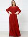 Красное вечернее платье в пол c длинным рукавом "Кармелита" 20 цветов, размеры 40-60