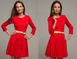 Коротке червоне плаття з довгим рукавом "Келлі" 20 кольорів, розміри 40-60