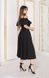Чорне плаття міді на бретелях з воланом "Марго" 20 кольорів, розміри 40-60