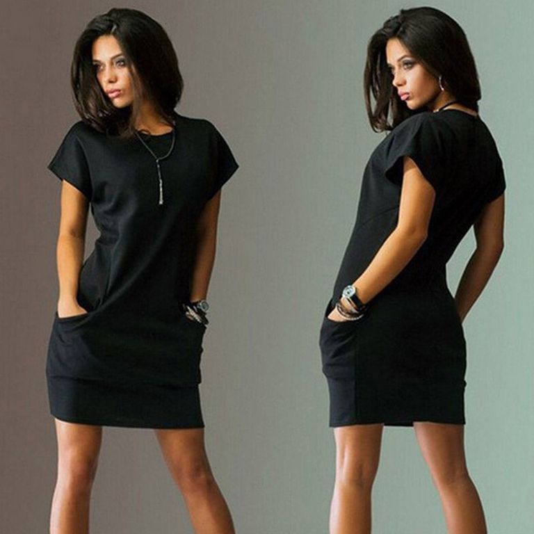 Маленьке чорне плаття з кишенями "Вінчер" 20 кольорів, розміри 40-60
