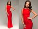 Облягаюче червоне вечірнє плаття без рукава "Вегас" 20 кольорів, розміри 40-60