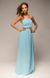 Синє вечірнє плаття з відкритими плечиками "Аврора" 20 кольорів, розміри 40-60