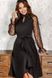 Коротке чорне плаття з рукавами з сітки "Емілія" 20 кольорів, розміри 40-60