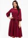 Бордовое платье миди с рукавом-фонариком "Глафира" 20 цветов, размеры 40-60