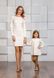 Білі короткі сукні з рюшами на плічках family look для мами і доньки, 25 кольорів, розміри 24-60