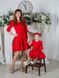 Красные короткие платья с карманами family look для мамы и дочки, 25 цветов, размеры 24-60