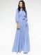 Голубое длинное вечернее платье с рукавом-фонарик "Стейси" 25 цветов, размеры 40-60