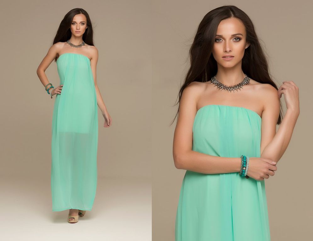 Стильне шифонова сукня колір м'ята "Трини" 25 кольорів, розміри 40-54