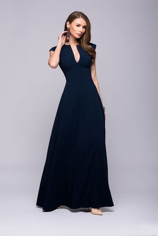 Темно-синє вечірнє плаття в підлогу "Матісса" 20 кольорів, розміри 40-60