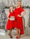 Червоні сукні з мереживом family look для мами і доньки, 25 кольорів, розміри 24-60