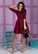 Коротке бордове плаття з розкльошеною спідницею "Камея" 20 кольорів, розміри 40-60