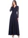 Темно-синя довга вечірня сукня з мереживним верхом "Ксенія" 6 кольорів, розміри 40-60