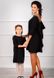 Чорні короткі сукні family look з рюшами ззаду, 25 кольорів, розміри 24-60