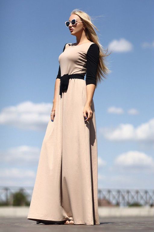 Елегантне довге плаття з поясом "Мануела" 20 кольорів, розміри 40-60