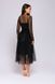 Коротке чорне плаття з сіткою в горошок "Росіта" 20 кольорів, розміри 40-60