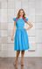 Блакитні короткі сукні з рюшами family look для мами і доньки, 25 кольорів, розміри 24-60
