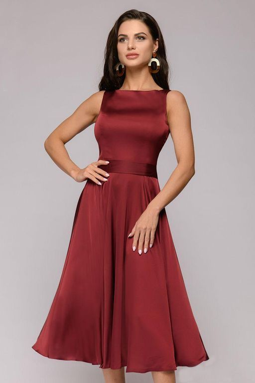 Шикарное бордовое платье миди 20 цветов, размеры 40-60