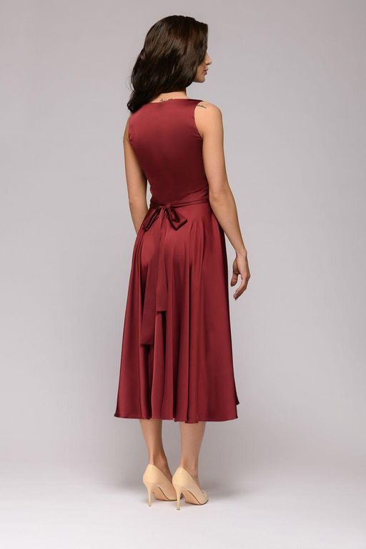 Шикарное бордовое платье миди 20 цветов, размеры 40-60