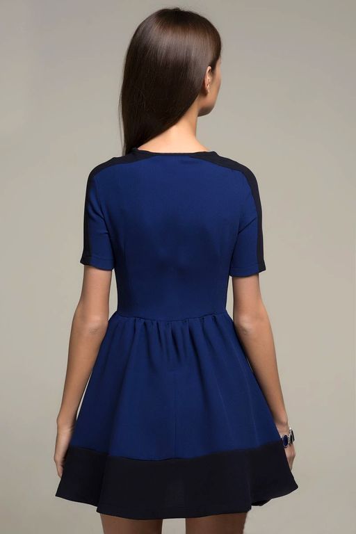 Синее короткое платье "Айва" 20 цветов, размеры 40-60