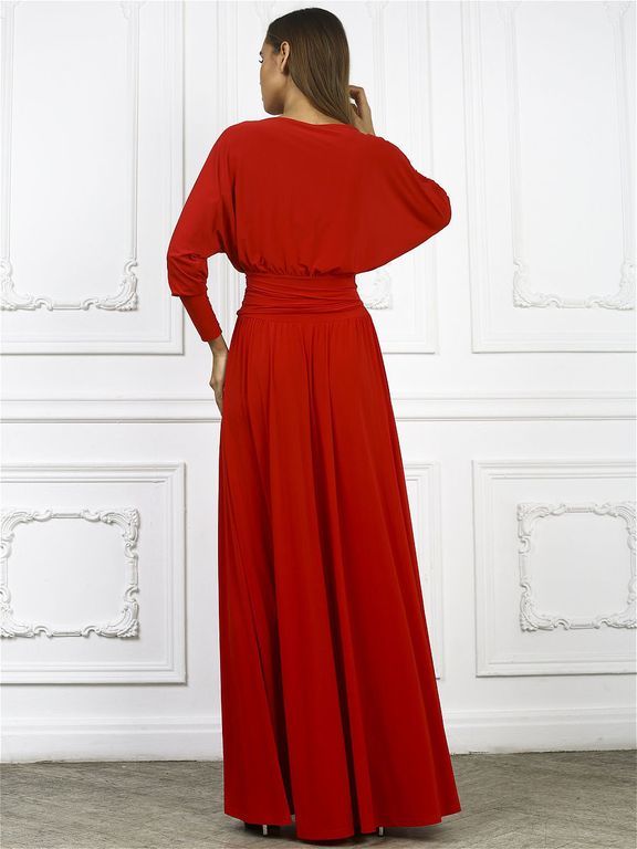 Длинное вечернее платье красного цвета "Елена" 20 цветов, размеры 40-60