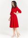 Червоне плаття міді з рукавом-ліхтариком "Глафіра" 20 кольорів, розміри 40-60