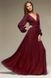 Роскошное шифоновое вечернее платье цвет марсала "Шик" 25 цветов, размеры 40-54