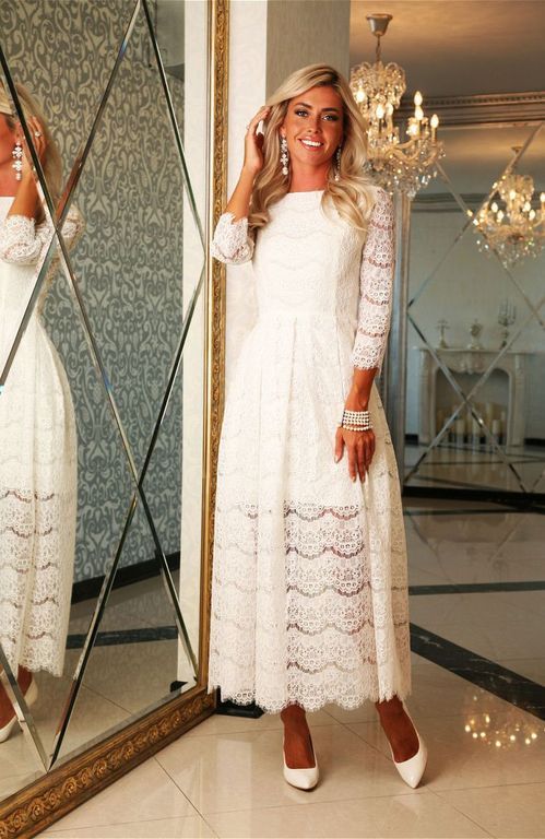 Кружевное белое вечернее платье в пол "Лидия" 6 цветов, размеры 40-60