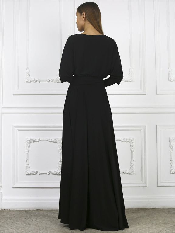 Длинное вечернее платье черного цвета "Елена" 20 цветов, размеры 40-60