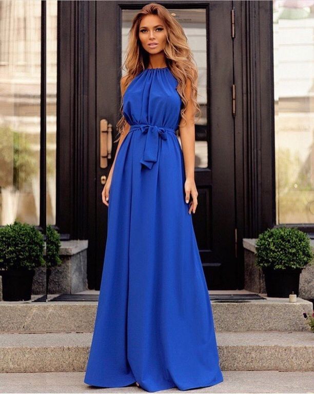 Красивое вечернее синее платье "Мирра" 20 цветов, размеры 40-60
