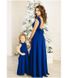Довгі сині сукні для мами і доньки в стилі family look "Солодка парочка"