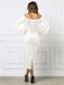Белое платье миди с широкими рукавами "Инна" 20 цветов, размеры 40-60