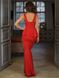 Червоне довге плаття годе з баскою "Барбара" 20 кольорів, розміри 40-60