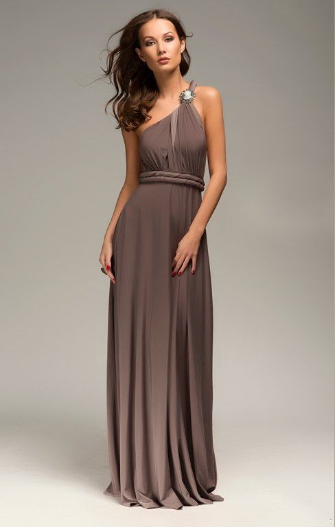 Бесконечное коричневое платье-трансформер infinite dress 6 в 1 "Эмма" 25 цветов, размеры 40-60