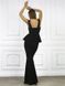 Черное длинное платье годе с баской "Барбара" 20 цветов, размеры 40-60