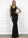 Чорне довге плаття годе з баскою "Барбара" 20 кольорів, розміри 40-60