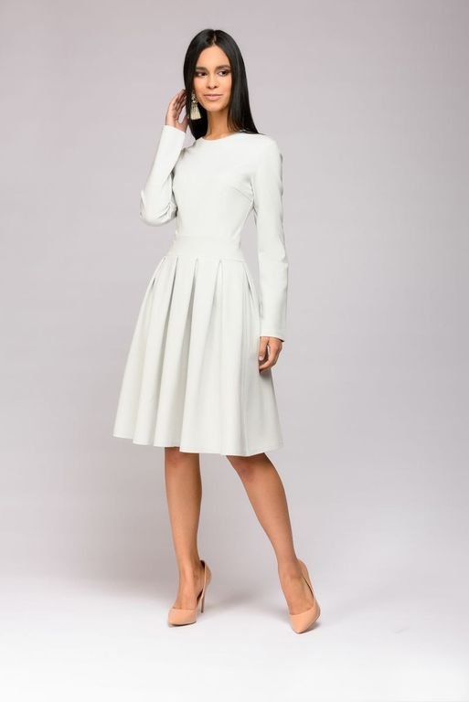 Красивое белое платье с юбкой солнце "Иветта" 20 цветов, размеры 40-60
