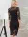 Черное короткое кружевное платье "Женева" 20 цветов, размеры 40-60