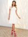 Короткое белое коктейльное платье с кружевными рукавами "Джоконда" 20 цветов, размеры 40-60