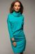 Бирюзовое платье-туника с горловиной "Алес" 20 цветов, размеры 40-60