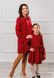 Красные короткие платья с бантом family look для мамы и дочки, 25 цветов, размеры 24-60