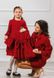 Червоні короткі сукні з бантом family look для мами і доньки, 25 кольорів, розміри 24-60
