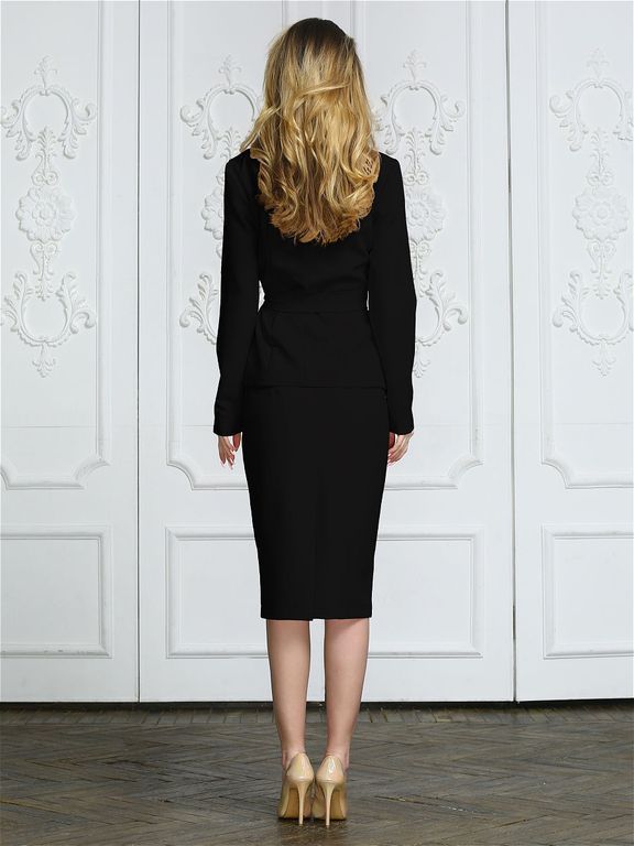 Черное миди платье-пиджак "Грета" 20 цветов, размеры 40-60