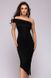 Коротке чорне плаття асиметрія з відкритими плечиками "Бетсі" 20 кольорів, розміри 40-60