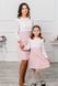 Мереживні пудрові сукні family look для мами і доньки, 25 кольорів, розміри 24-60